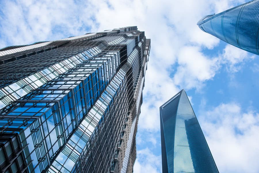 City light trails captured at night in an urban setting